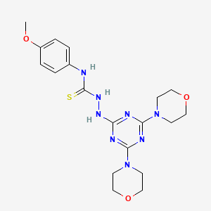 molecular formula C19H26N8O3S B2463307 2-(4,6-dimorpholino-1,3,5-triazin-2-yl)-N-(4-methoxyphenyl)hydrazinecarbothioamide CAS No. 886961-21-3