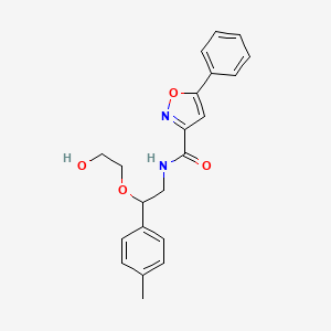 molecular formula C21H22N2O4 B2463309 N-[2-(2-hydroxyethoxy)-2-(4-methylphenyl)ethyl]-5-phenyl-1,2-oxazole-3-carboxamide CAS No. 1795434-69-3