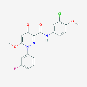 molecular formula C19H15ClFN3O4 B2463311 N-(3-chloro-4-methoxyphenyl)-1-(3-fluorophenyl)-6-methoxy-4-oxo-1,4-dihydropyridazine-3-carboxamide CAS No. 1251552-70-1