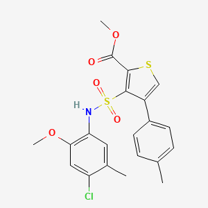 molecular formula C21H20ClNO5S2 B2463314 Methyl 3-[(4-chloro-2-methoxy-5-methylphenyl)sulfamoyl]-4-(4-methylphenyl)thiophene-2-carboxylate CAS No. 941888-49-9