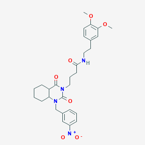 N-[2-(3,4-dimethoxyphenyl)ethyl]-4-{1-[(3-nitrophenyl)methyl]-2,4-dioxo-1,2,3,4-tetrahydroquinazolin-3-yl}butanamide