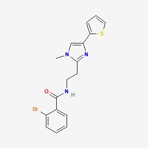 2-bromo-N-(2-(1-methyl-4-(thiophen-2-yl)-1H-imidazol-2-yl)ethyl)benzamide