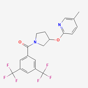 (3,5-Bis(trifluoromethyl)phenyl)(3-((5-methylpyridin-2-yl)oxy)pyrrolidin-1-yl)methanone