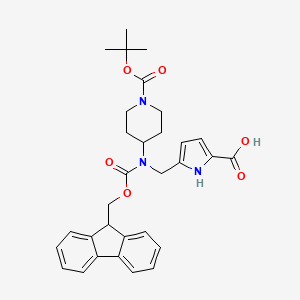 5-[[9H-Fluoren-9-ylmethoxycarbonyl-[1-[(2-methylpropan-2-yl)oxycarbonyl]piperidin-4-yl]amino]methyl]-1H-pyrrole-2-carboxylic acid