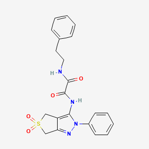 molecular formula C21H20N4O4S B2463355 N1-(5,5-dioxido-2-phenyl-4,6-dihydro-2H-thieno[3,4-c]pyrazol-3-yl)-N2-phenethyloxalamide CAS No. 899961-50-3