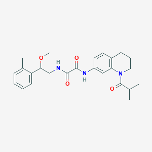 molecular formula C25H31N3O4 B2463358 N1-(1-isobutyryl-1,2,3,4-tetrahydroquinolin-7-yl)-N2-(2-methoxy-2-(o-tolyl)ethyl)oxalamide CAS No. 1448064-62-7