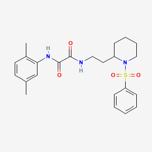 molecular formula C23H29N3O4S B2463363 N1-(2,5-dimethylphenyl)-N2-(2-(1-(phenylsulfonyl)piperidin-2-yl)ethyl)oxalamide CAS No. 898348-12-4
