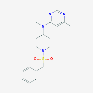 molecular formula C18H24N4O2S B2463364 N,6-dimethyl-N-(1-phenylmethanesulfonylpiperidin-4-yl)pyrimidin-4-amine CAS No. 2415600-84-7