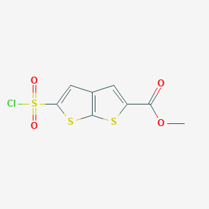 molecular formula C8H5ClO4S3 B2463372 methyl 5-(chlorosulfonyl)thieno[2,3-b]thiophene-2-carboxylate CAS No. 129949-97-9