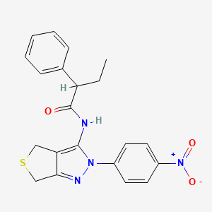 N-[2-(4-nitrophenyl)-4,6-dihydrothieno[3,4-c]pyrazol-3-yl]-2-phenylbutanamide
