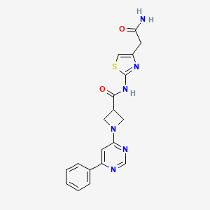 N-(4-(2-amino-2-oxoethyl)thiazol-2-yl)-1-(6-phenylpyrimidin-4-yl)azetidine-3-carboxamide