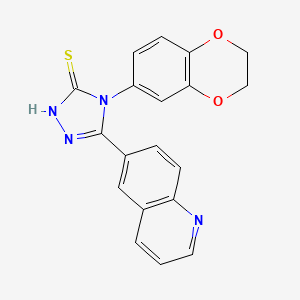 4-(2,3-dihydro-1,4-benzodioxin-6-yl)-5-(6-quinolinyl)-4H-1,2,4-triazole-3-thiol