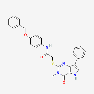 molecular formula C28H24N4O3S B2463430 N-[4-(benzyloxy)phenyl]-2-({3-methyl-4-oxo-7-phenyl-3H,4H,5H-pyrrolo[3,2-d]pyrimidin-2-yl}sulfanyl)acetamide CAS No. 1260953-24-9