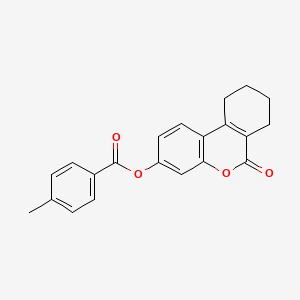 molecular formula C21H18O4 B2463431 6-oxo-7,8,9,10-tetrahydro-6H-benzo[c]chromen-3-yl 4-methylbenzoate CAS No. 328022-51-1