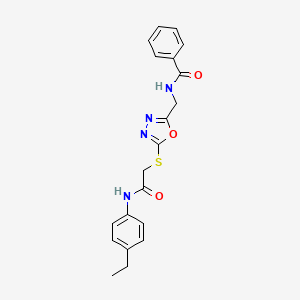 molecular formula C20H20N4O3S B2463434 N-{[5-({[(4-ethylphenyl)carbamoyl]methyl}sulfanyl)-1,3,4-oxadiazol-2-yl]methyl}benzamide CAS No. 903311-84-2