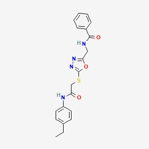 N-[[5-[2-(4-ethylanilino)-2-oxoethyl]sulfanyl-1,3,4-oxadiazol-2-yl]methyl]benzamide