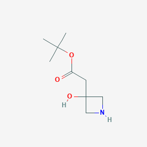 molecular formula C9H17NO3 B2463444 Tert-butyl 2-(3-hydroxyazetidin-3-yl)acetate CAS No. 2287320-50-5