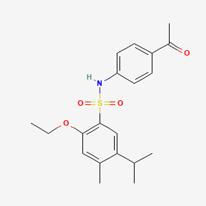 molecular formula C20H25NO4S B2463467 N-(4-acetylphenyl)-2-ethoxy-4-methyl-5-(propan-2-yl)benzene-1-sulfonamide CAS No. 2361873-76-7