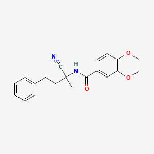 molecular formula C20H20N2O3 B2463471 N-(1-cyano-1-methyl-3-phenylpropyl)-2,3-dihydro-1,4-benzodioxine-6-carboxamide CAS No. 1333951-34-0