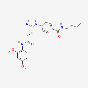 molecular formula C24H28N4O4S B2463476 N-butyl-4-[2-({[(2,4-dimethoxyphenyl)carbamoyl]methyl}sulfanyl)-1H-imidazol-1-yl]benzamide CAS No. 1206991-91-4