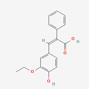 molecular formula C17H16O4 B2463514 3-(3-Ethoxy-4-hydroxyphenyl)-2-phenylprop-2-enoic acid CAS No. 87751-73-3