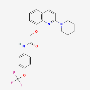 molecular formula C24H24F3N3O3 B2463540 2-((2-(3-methylpiperidin-1-yl)quinolin-8-yl)oxy)-N-(4-(trifluoromethoxy)phenyl)acetamide CAS No. 921854-75-3
