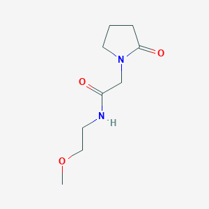 molecular formula C9H16N2O3 B2463548 N-(2-methoxyethyl)-2-(2-oxopyrrolidin-1-yl)acetamide CAS No. 1358744-58-7