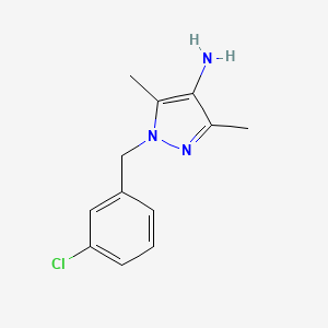 molecular formula C12H14ClN3 B2463564 1-(3-chlorobenzyl)-3,5-dimethyl-1H-pyrazol-4-amine CAS No. 925663-00-9