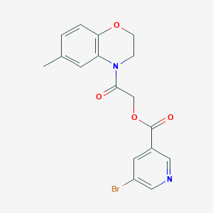 molecular formula C17H15BrN2O4 B2463598 2-(6-methyl-2,3-dihydro-4H-1,4-benzoxazin-4-yl)-2-oxoethyl 5-bromopyridine-3-carboxylate CAS No. 1260633-24-6