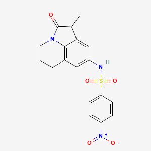 molecular formula C18H17N3O5S B2463615 N-(1-methyl-2-oxo-2,4,5,6-tetrahydro-1H-pyrrolo[3,2,1-ij]quinolin-8-yl)-4-nitrobenzenesulfonamide CAS No. 898426-78-3
