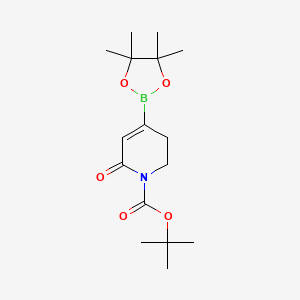 molecular formula C16H26BNO5 B2463621 tert-butyl 5,6-dihydro-4-(4,4,5,5-tetramethyl-1,3,2-dioxaborolan-2-yl)-2-oxopyridine-1(2H)-carboxylate CAS No. 1345469-26-2