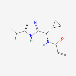 N-[Cyclopropyl-(5-propan-2-yl-1H-imidazol-2-yl)methyl]prop-2-enamide
