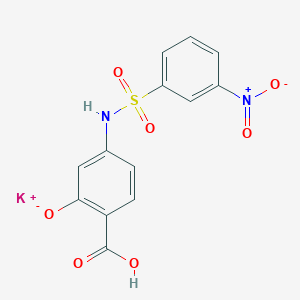 molecular formula C13H9KN2O7S B2463676 POTASSIUM 2-HYDROXY-4-(3-NITROBENZENESULFONAMIDO)BENZOATE CAS No. 1007039-88-4