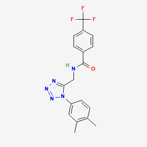 N-[[1-(3,4-dimethylphenyl)tetrazol-5-yl]methyl]-4-(trifluoromethyl)benzamide