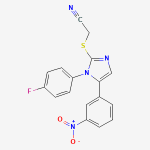 2-((1-(4-fluorophenyl)-5-(3-nitrophenyl)-1H-imidazol-2-yl)thio)acetonitrile