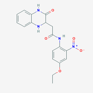 molecular formula C18H18N4O5 B2463689 N-(4-ethoxy-2-nitrophenyl)-2-(3-oxo-1,2,3,4-tetrahydroquinoxalin-2-yl)acetamide CAS No. 346418-98-2