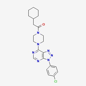 molecular formula C22H26ClN7O B2463693 1-(4-(3-(4-chlorophenyl)-3H-[1,2,3]triazolo[4,5-d]pyrimidin-7-yl)piperazin-1-yl)-2-cyclohexylethanone CAS No. 920389-34-0