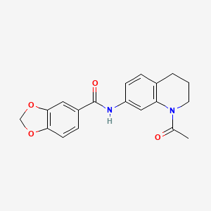 molecular formula C19H18N2O4 B2463701 N-(1-acetyl-1,2,3,4-tetrahydroquinolin-7-yl)-2H-1,3-benzodioxole-5-carboxamide CAS No. 898438-99-8