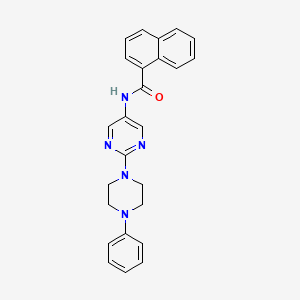 molecular formula C25H23N5O B2463757 N-[2-(4-phenylpiperazin-1-yl)pyrimidin-5-yl]naphthalene-1-carboxamide CAS No. 1396630-56-0
