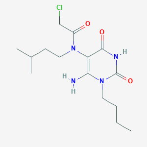 molecular formula C15H25ClN4O3 B2463762 N-(6-Amino-1-butyl-2,4-dioxo-1,2,3,4-tetrahydropyrimidin-5-yl)-2-chloro-N-(3-methylbutyl)acetamide CAS No. 734546-67-9