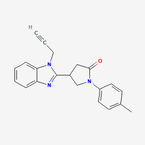 molecular formula C21H19N3O B2463798 1-(4-methylphenyl)-4-[1-(prop-2-yn-1-yl)-1H-1,3-benzodiazol-2-yl]pyrrolidin-2-one CAS No. 912903-66-3