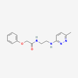 molecular formula C15H18N4O2 B2463839 N-(2-((6-methylpyridazin-3-yl)amino)ethyl)-2-phenoxyacetamide CAS No. 1203078-47-0