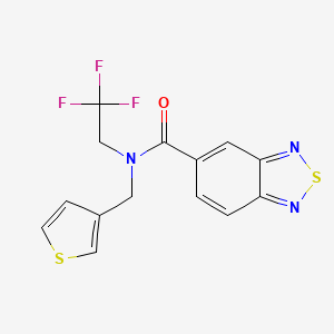 molecular formula C14H10F3N3OS2 B2463842 N-(thiophen-3-ylmethyl)-N-(2,2,2-trifluoroethyl)benzo[c][1,2,5]thiadiazole-5-carboxamide CAS No. 1235098-08-4
