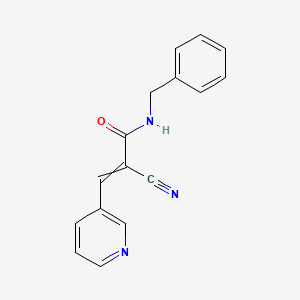molecular formula C16H13N3O B2463845 N-benzyl-2-cyano-3-pyridin-3-ylprop-2-enamide CAS No. 340305-93-3