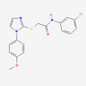 molecular formula C18H16ClN3O2S B2463865 N-(3-chlorophenyl)-2-{[1-(4-methoxyphenyl)-1H-imidazol-2-yl]sulfanyl}acetamide CAS No. 688336-05-2