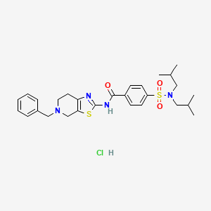 molecular formula C28H37ClN4O3S2 B2463878 N-(5-benzyl-4,5,6,7-tetrahydrothiazolo[5,4-c]pyridin-2-yl)-4-(N,N-diisobutylsulfamoyl)benzamide hydrochloride CAS No. 1189502-45-1