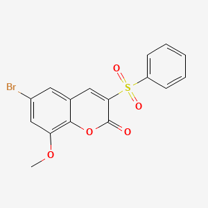 3-(benzenesulfonyl)-6-bromo-8-methoxy-2H-chromen-2-one