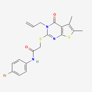 2-((3-allyl-5,6-dimethyl-4-oxo-3,4-dihydrothieno[2,3-d]pyrimidin-2-yl)thio)-N-(4-bromophenyl)acetamide