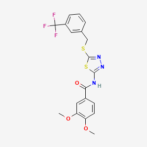3,4-dimethoxy-N-(5-((3-(trifluoromethyl)benzyl)thio)-1,3,4-thiadiazol-2-yl)benzamide