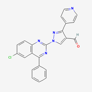 1-(6-Chloro-4-phenylquinazolin-2-yl)-3-pyridin-4-ylpyrazole-4-carbaldehyde
